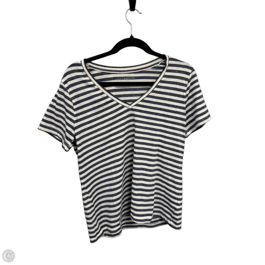 Top Short Sleeve Basic By Lucky Brand In Striped Pattern, Size: L