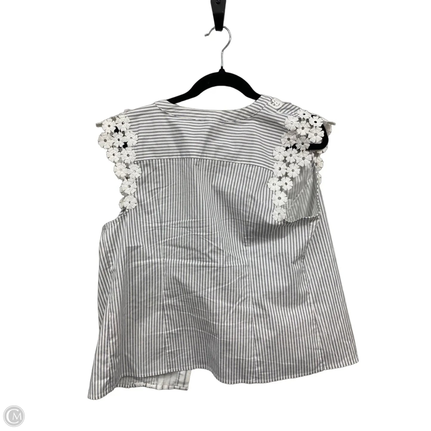 Top Short Sleeve By Jones New York In Striped Pattern, Size: L