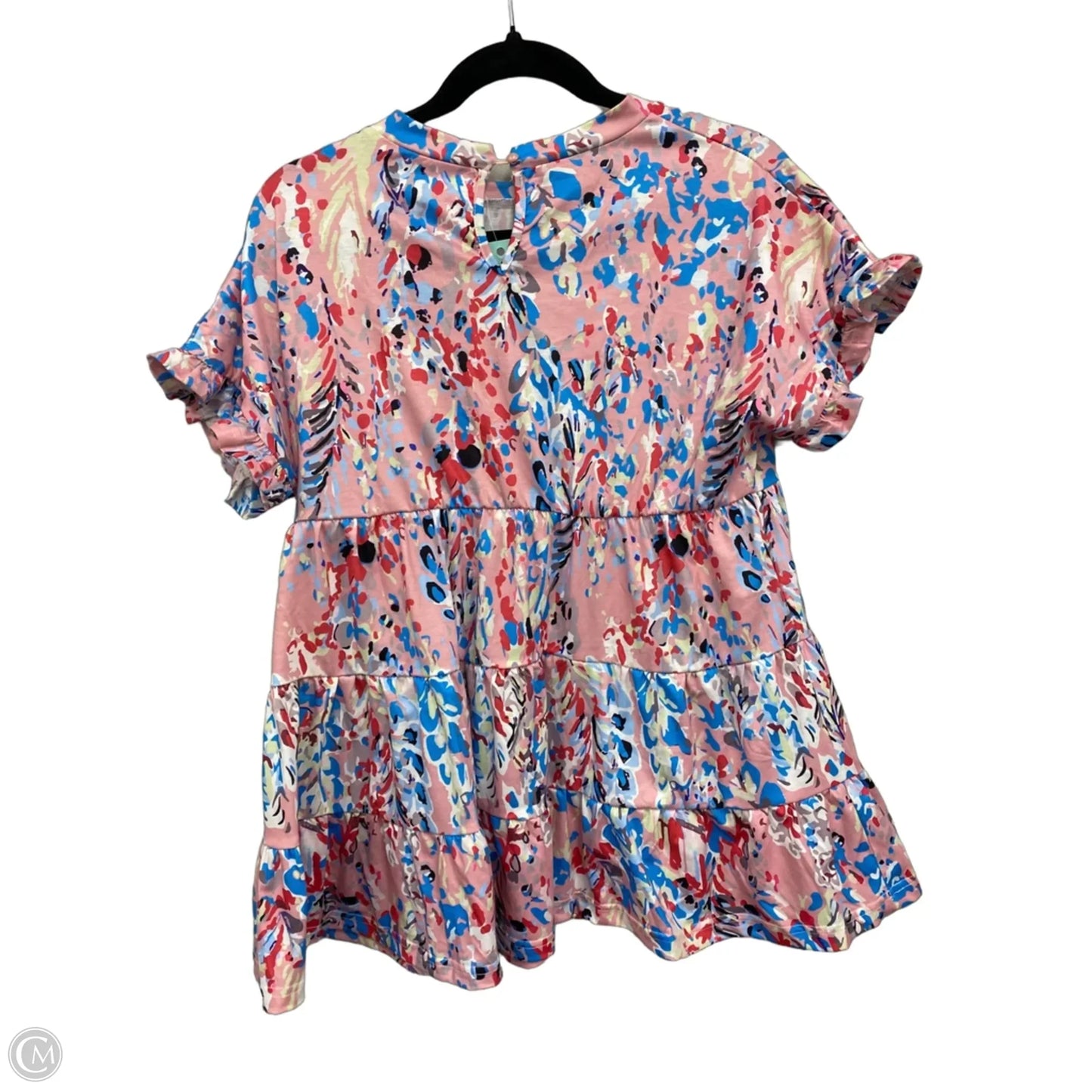 Top Short Sleeve By Clothes Mentor In Blue & Pink, Size: M
