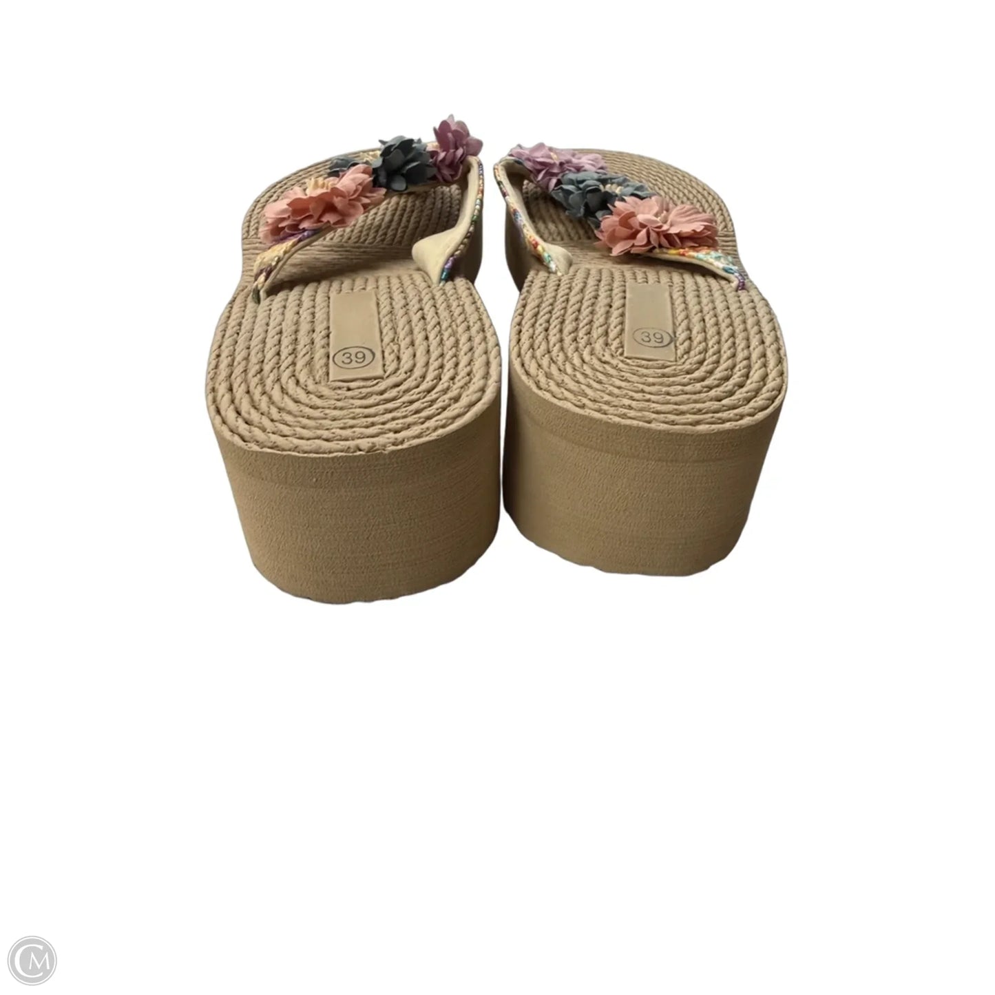 Sandals Flip Flops By Clothes Mentor In Floral Print, Size: 8.5