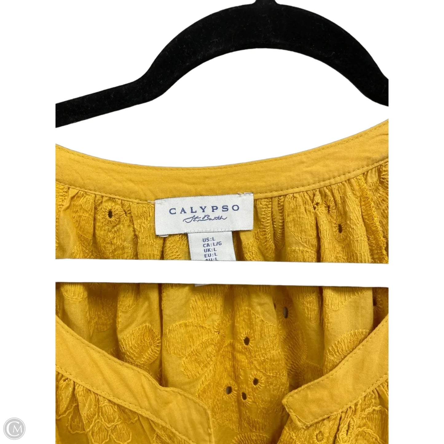 Top Short Sleeve By Calypso St Barth In Gold, Size: L