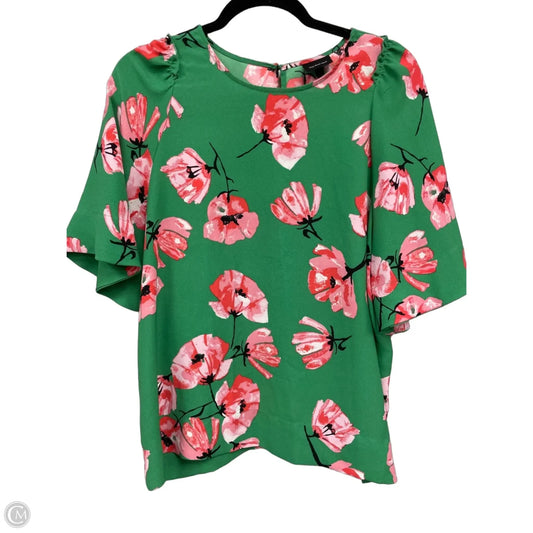 Top Short Sleeve By Who What Wear In Floral Print, Size: L