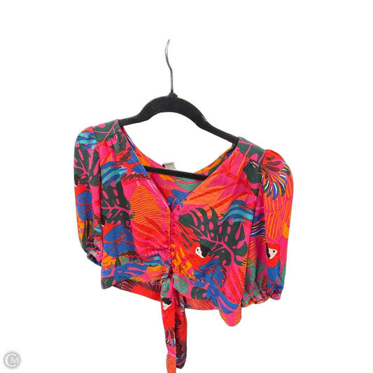 Top Short Sleeve By Joie In Tropical Print, Size: M