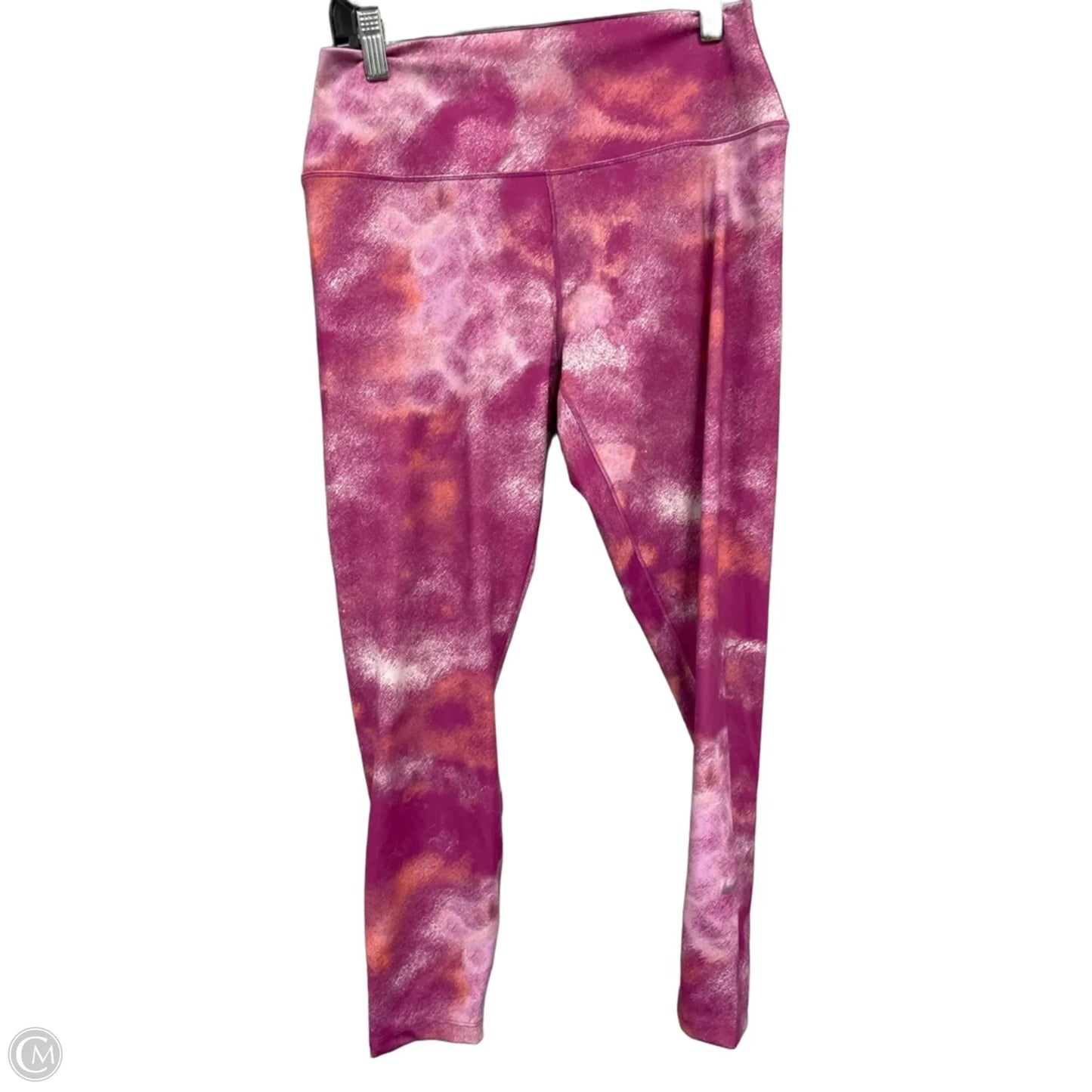 Athletic Leggings By Nike Apparel In Orange & Pink, Size: L