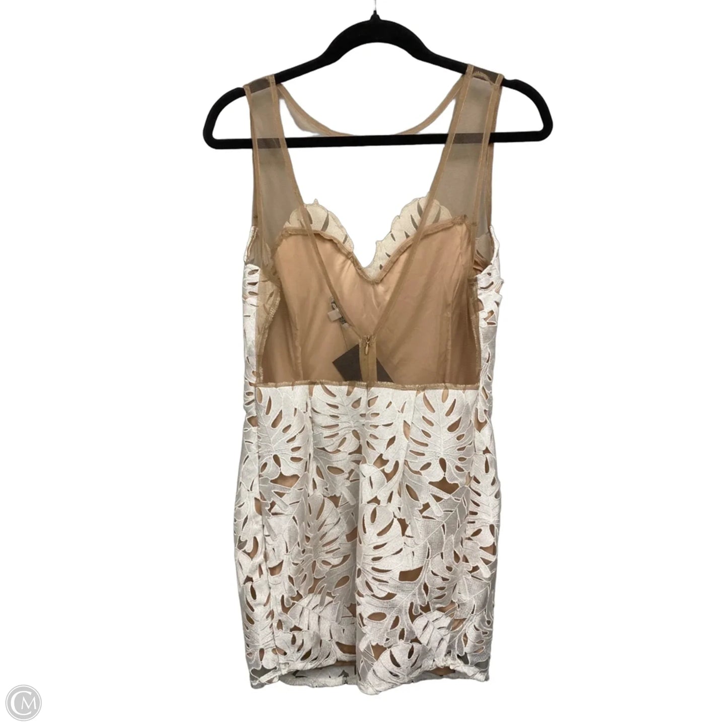 Dress Casual Short By Fashion Nova In Tan & White, Size: Xl