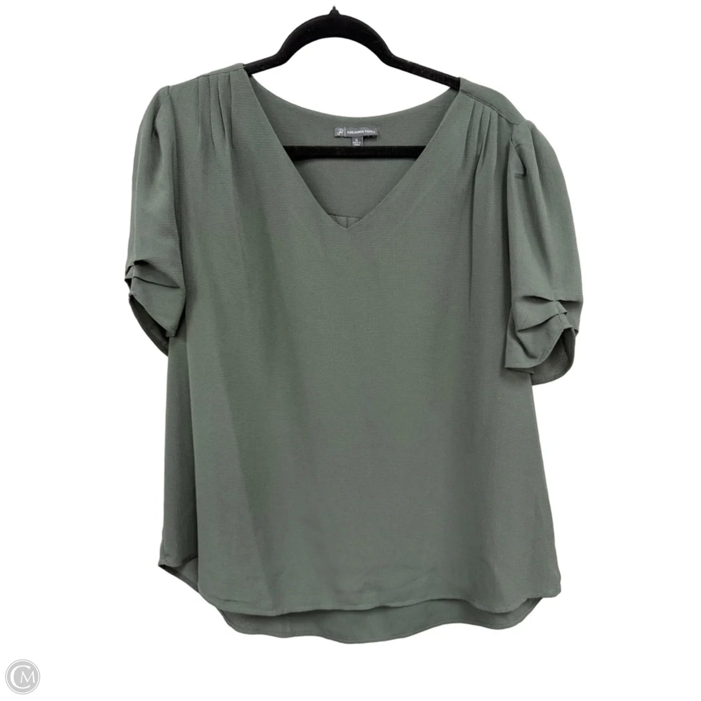 Top Short Sleeve By Adrianna Papell In Green, Size: Xl