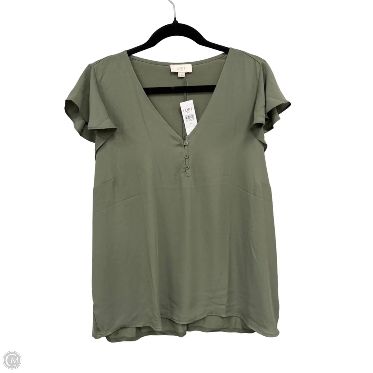 Top Short Sleeve By Loft In Green, Size: Xl
