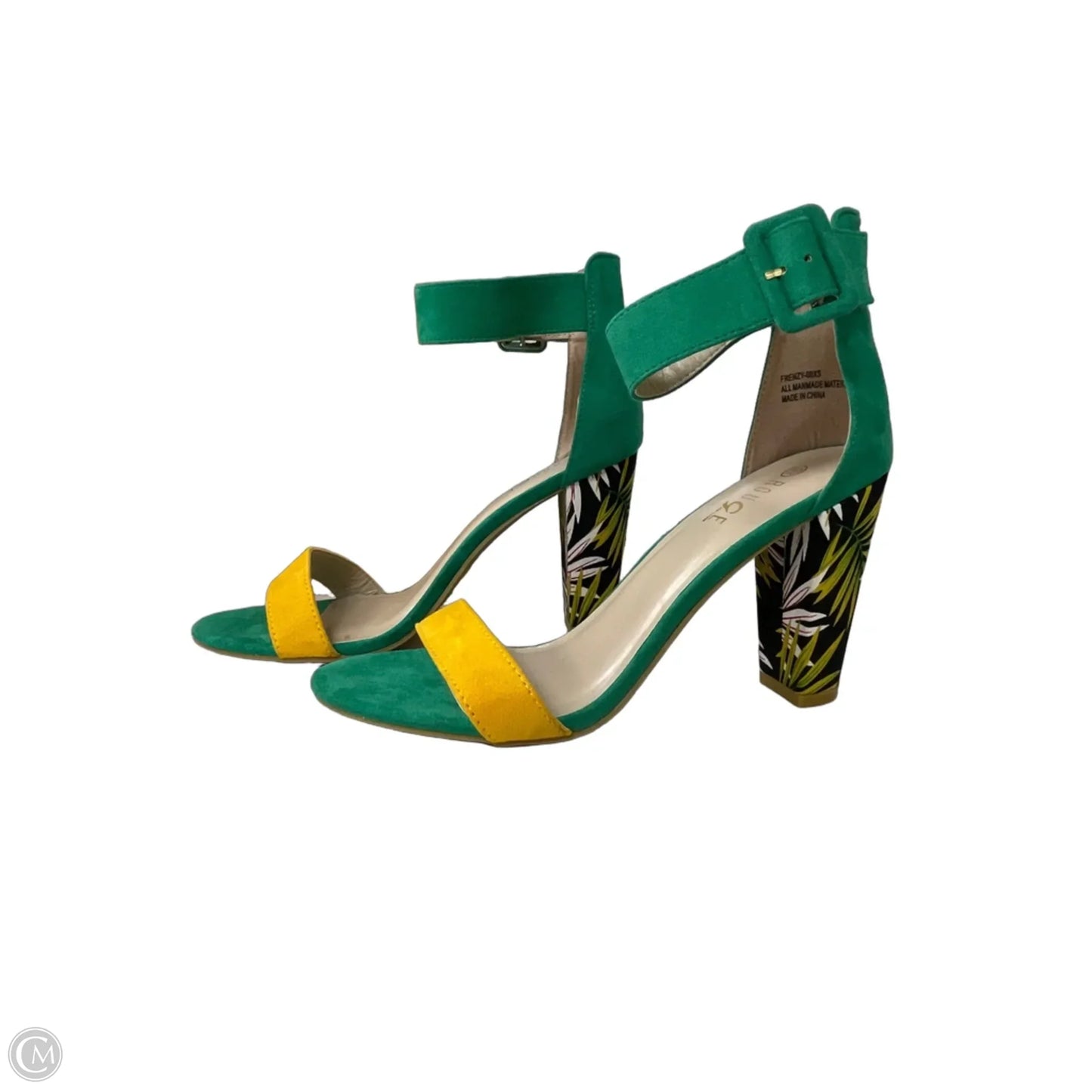 Shoes Heels Stiletto By Rouge In Green & Yellow, Size: 10