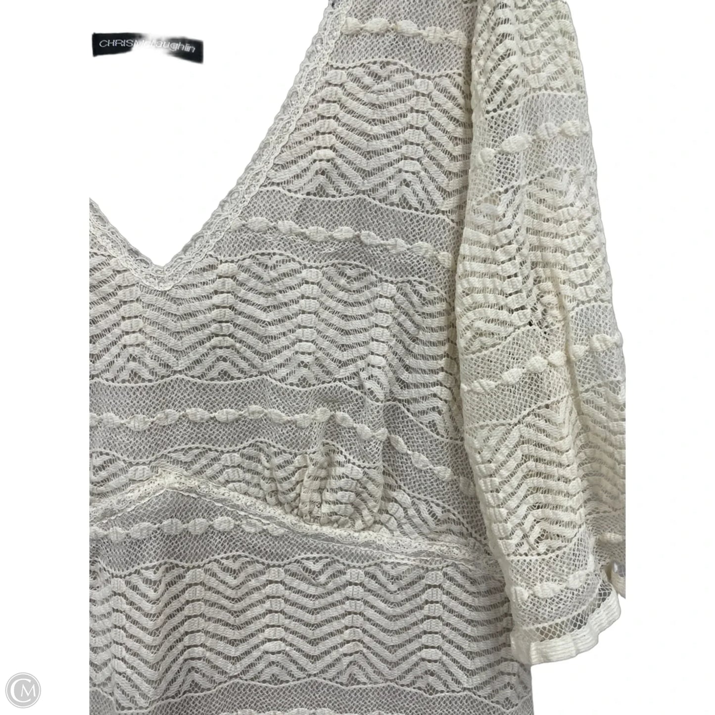 Dress Casual Midi By Chris Mclaughlin In Cream, Size: 18