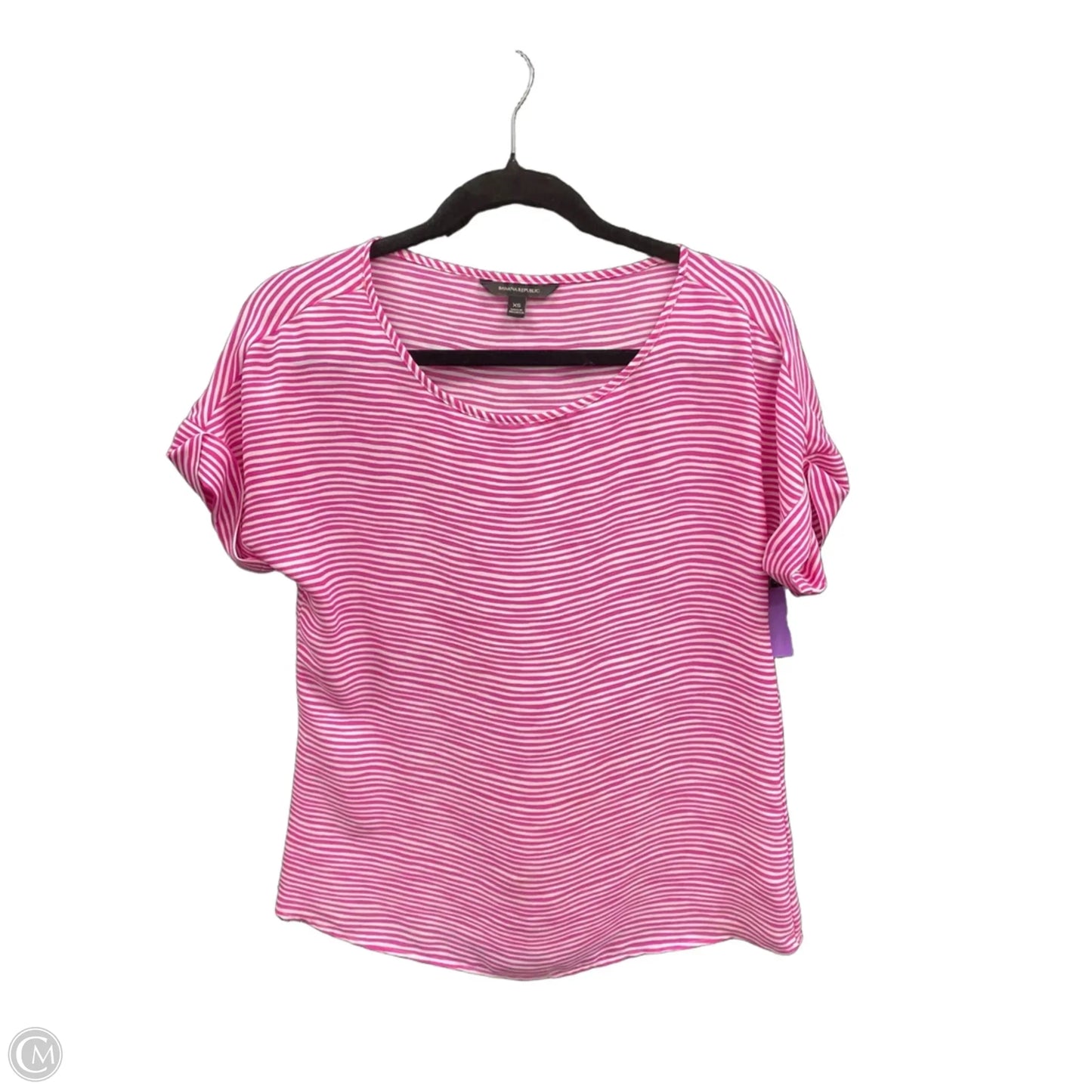 Top Short Sleeve By Banana Republic In Striped Pattern, Size: Xs