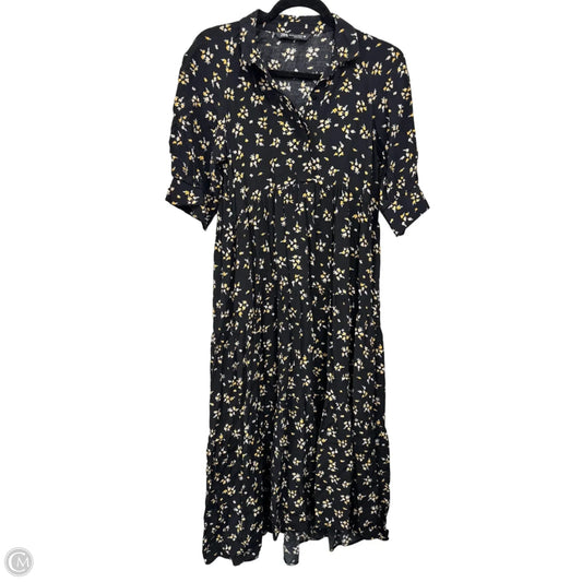 Dress Casual Midi By Zara In Floral Print, Size: Xs