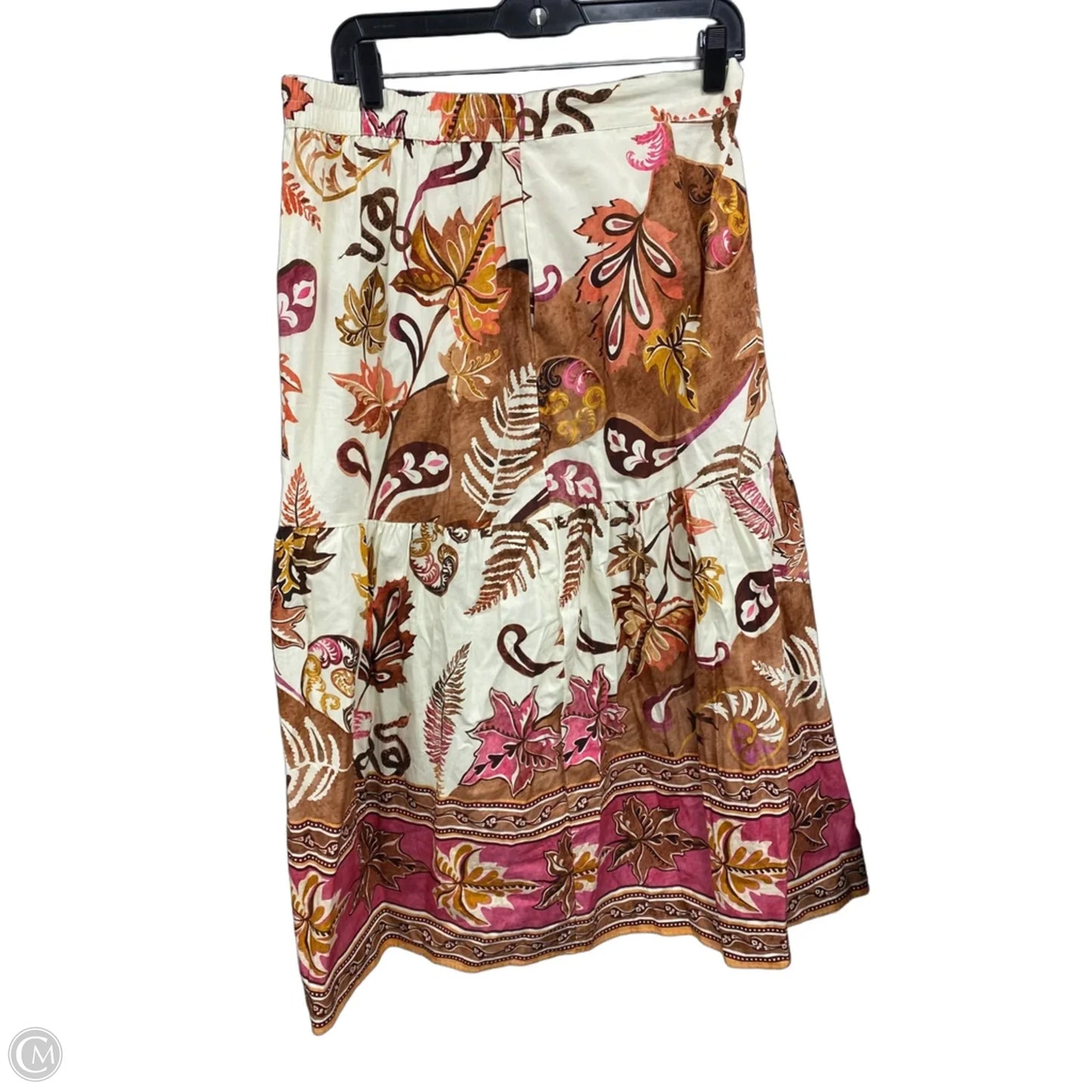 Skirt Maxi By Clothes Mentor In Cream & Orange, Size: M