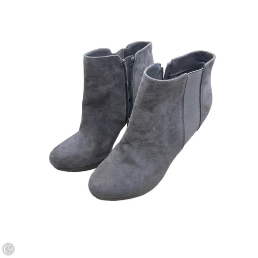 Boots Ankle Heels By Apt 9 In Grey, Size: 8