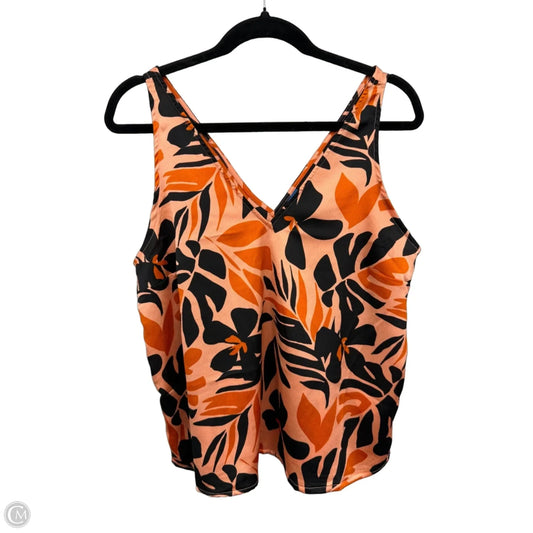 Top Sleeveless By Old Navy In Black & Orange, Size: M