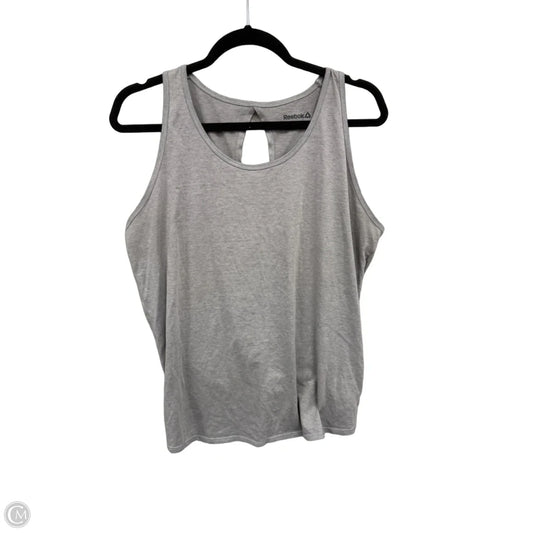 Athletic Tank Top By Reebok In Grey, Size: L