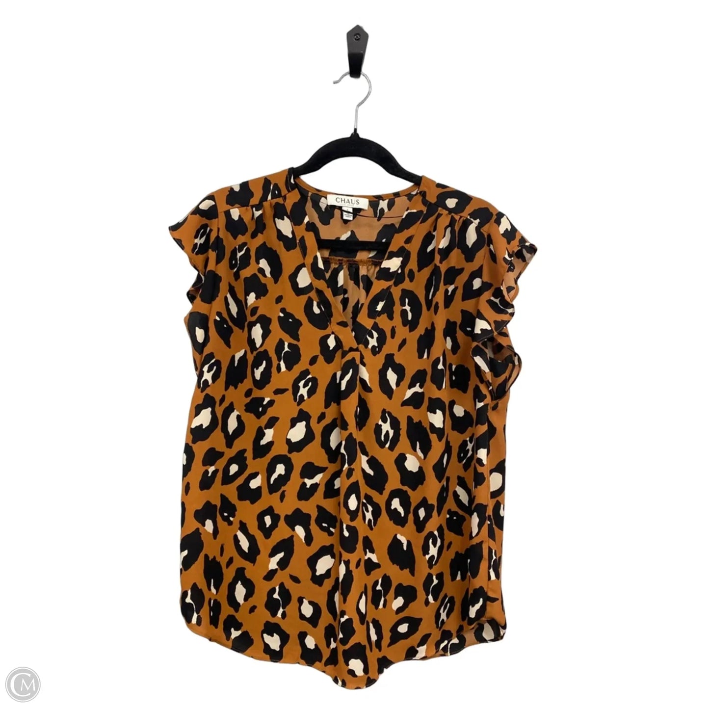 Top Short Sleeve By Chaus In Animal Print, Size: L