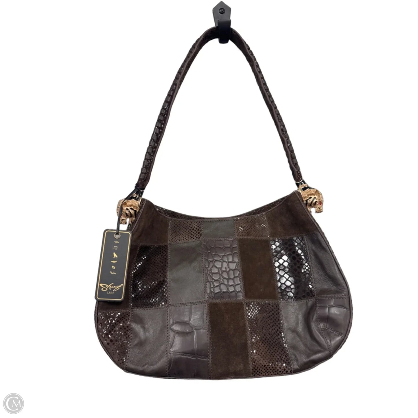 Handbag Leather By Sharif, Size: Medium