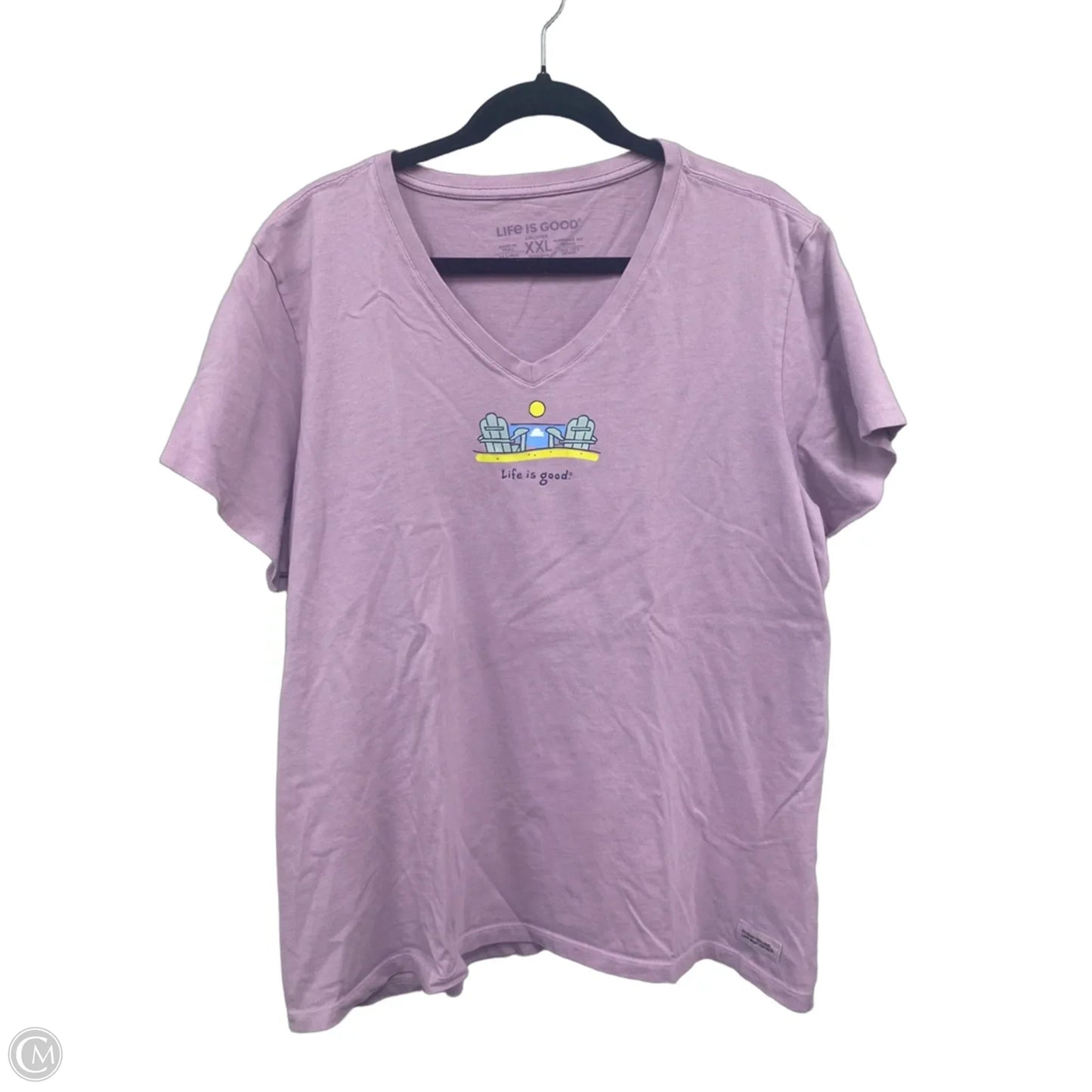 Top Short Sleeve Basic By Life Is Good In Purple, Size: Xxl