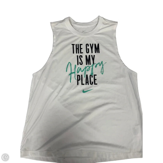 Athletic Tank Top By Nike Apparel In White, Size: M