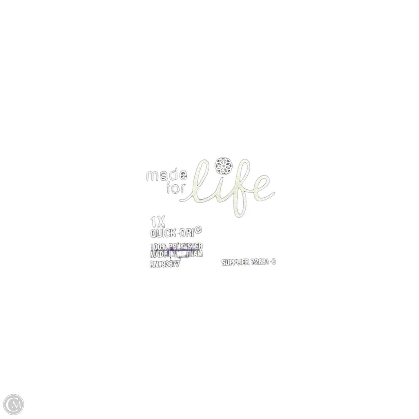 Athletic Top Short Sleeve By Made For Life In Purple, Size: 1x