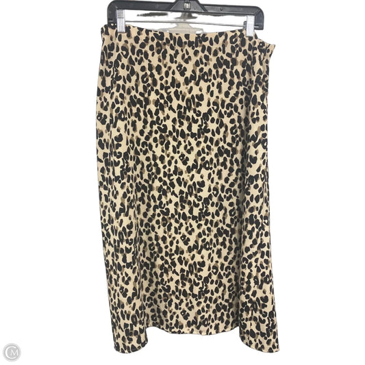 Skirt Midi By Halogen In Animal Print, Size: L