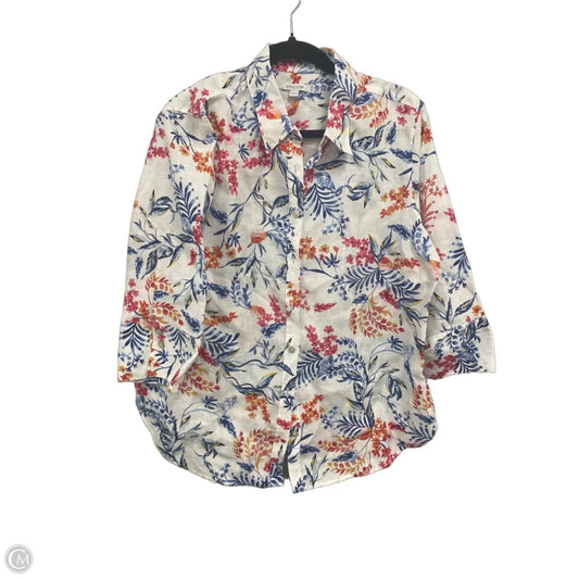 Top 3/4 Sleeve By Chicos In Floral Print, Size: 12
