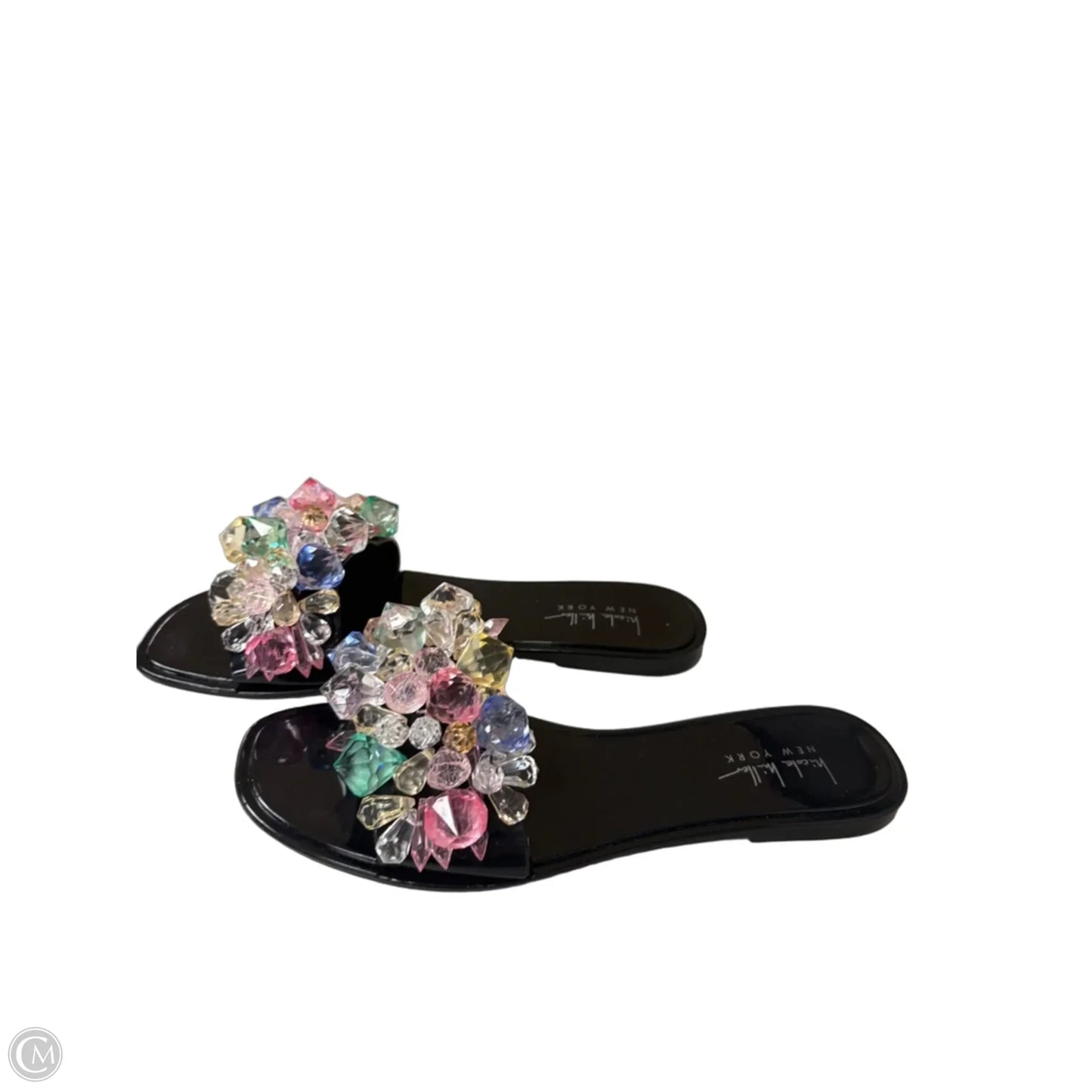 Sandals Flats By Nicole Miller In Black & Pink, Size: 8