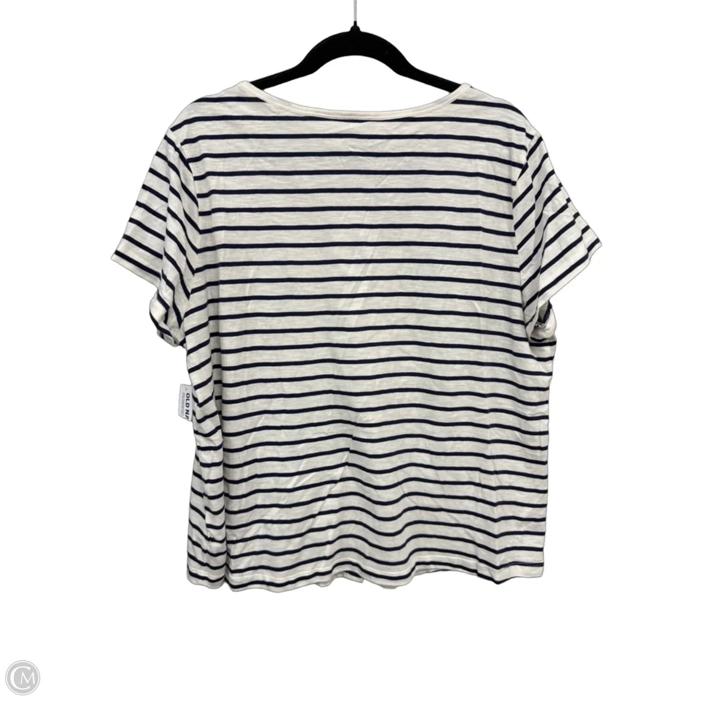 Top Short Sleeve By Old Navy In Blue & Cream, Size: Xl