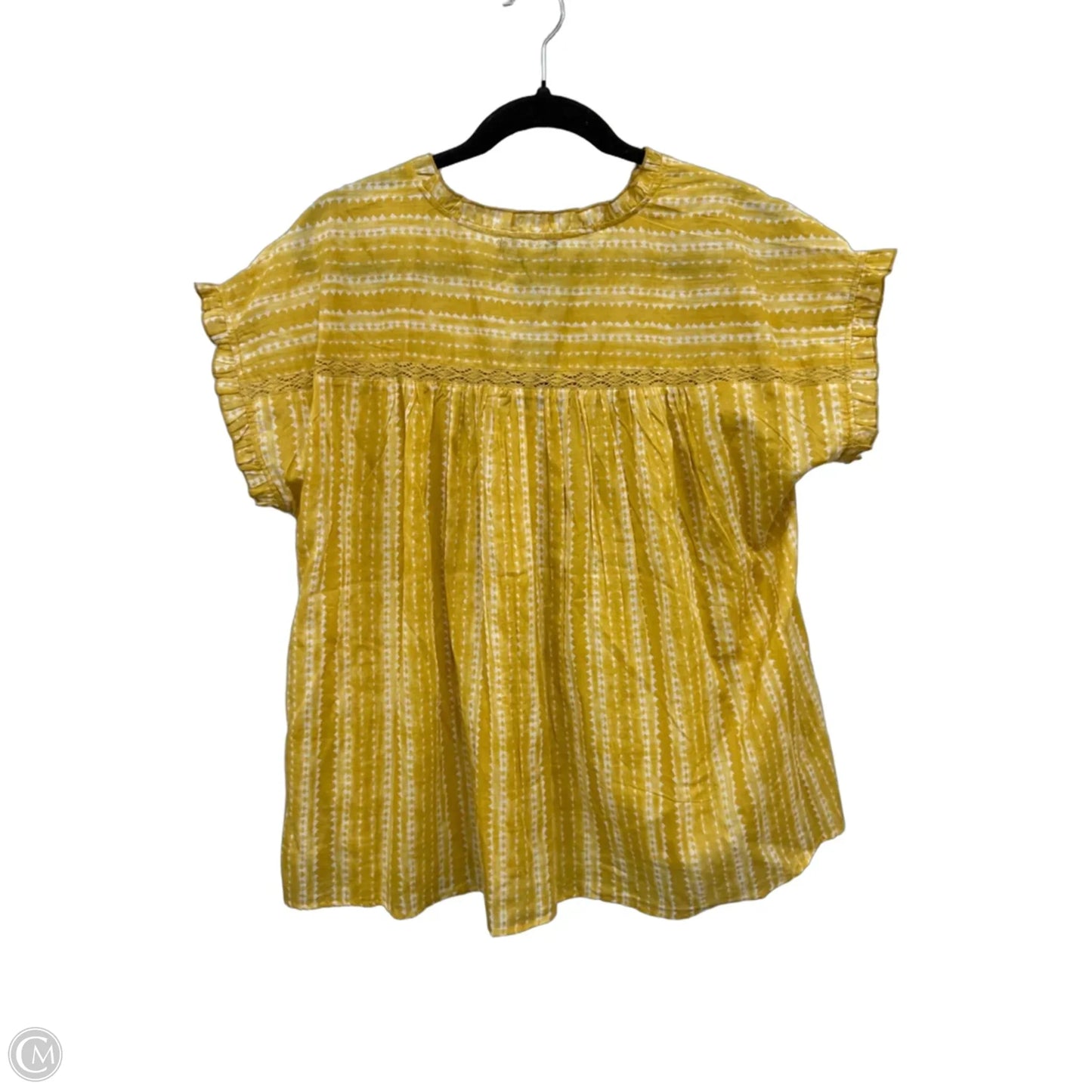 Top Short Sleeve By Rachel Roy In Gold & White, Size: Xl