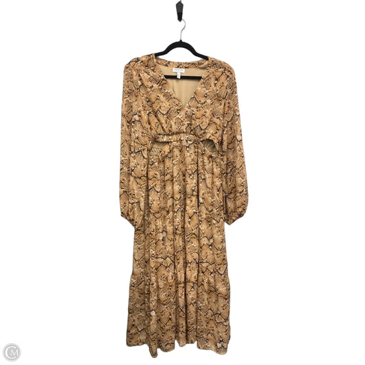 Dress Casual Midi By Sofia By Sofia Vergara In Brown & Orange, Size: L