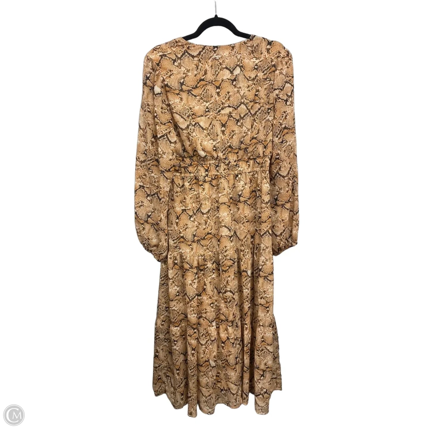 Dress Casual Midi By Sofia By Sofia Vergara In Brown & Orange, Size: L
