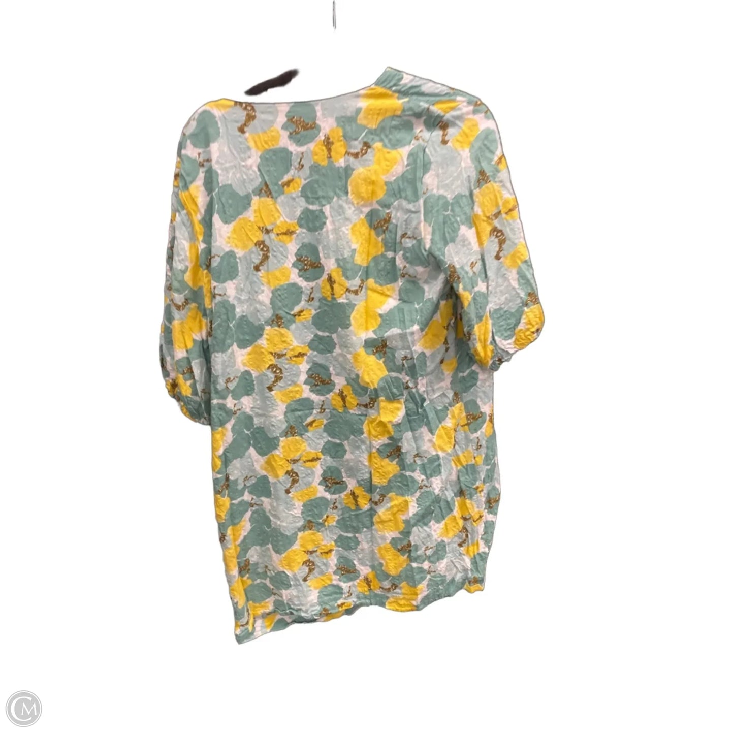Dress Casual Short By Paper Crane In Green & Yellow, Size: M