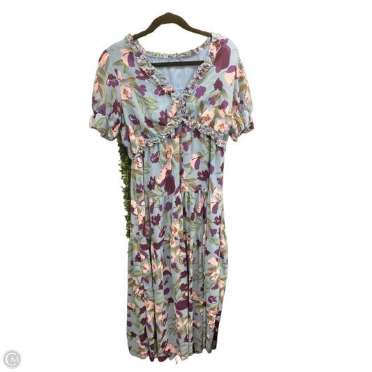Dress Casual Maxi By Clothes Mentor In Blue & Purple, Size: L