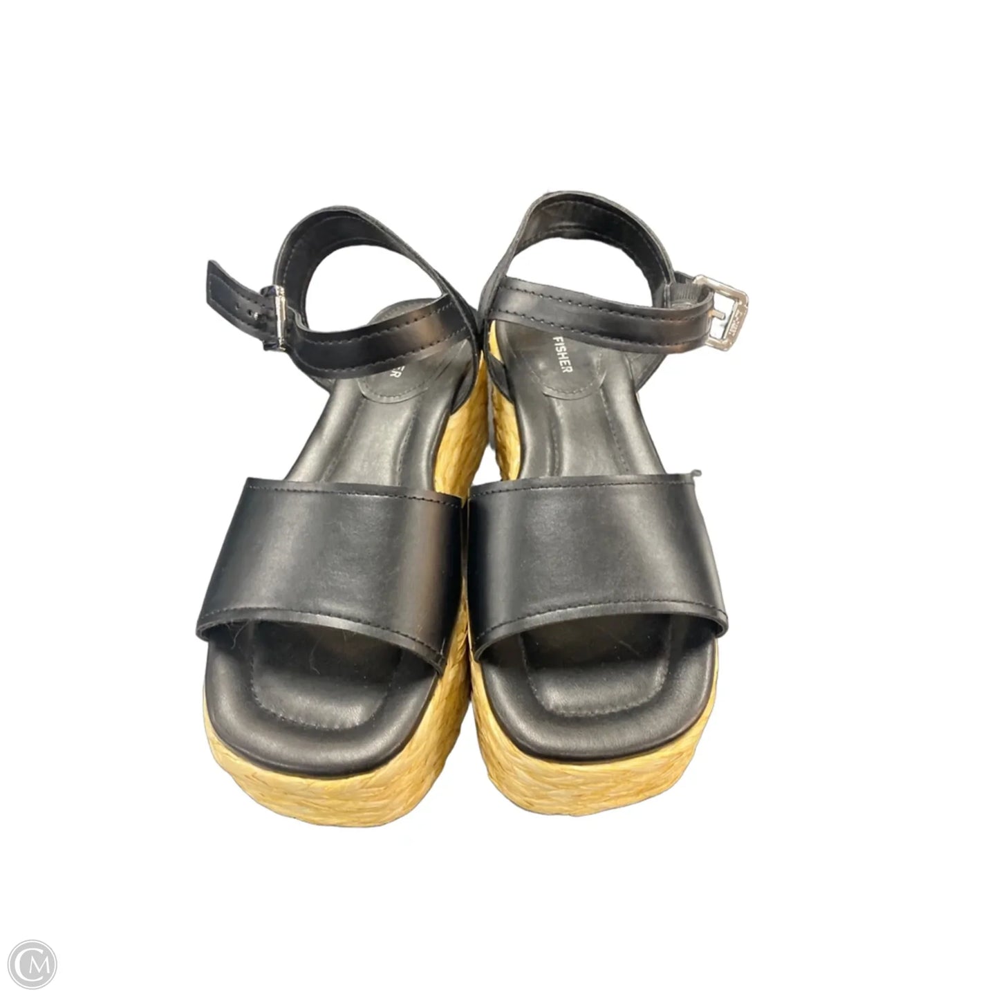 Sandals Heels Wedge By Marc Fisher In Black, Size: 8.5
