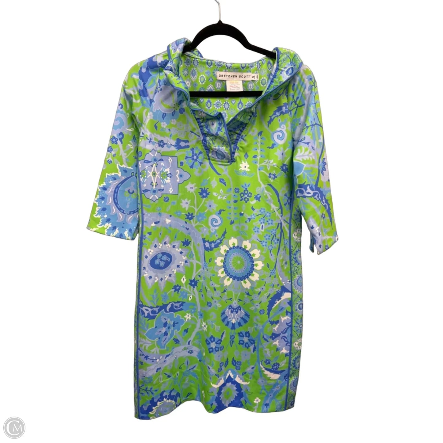 Dress Casual Short By Gretchen Scott In Blue & Green, Size: S