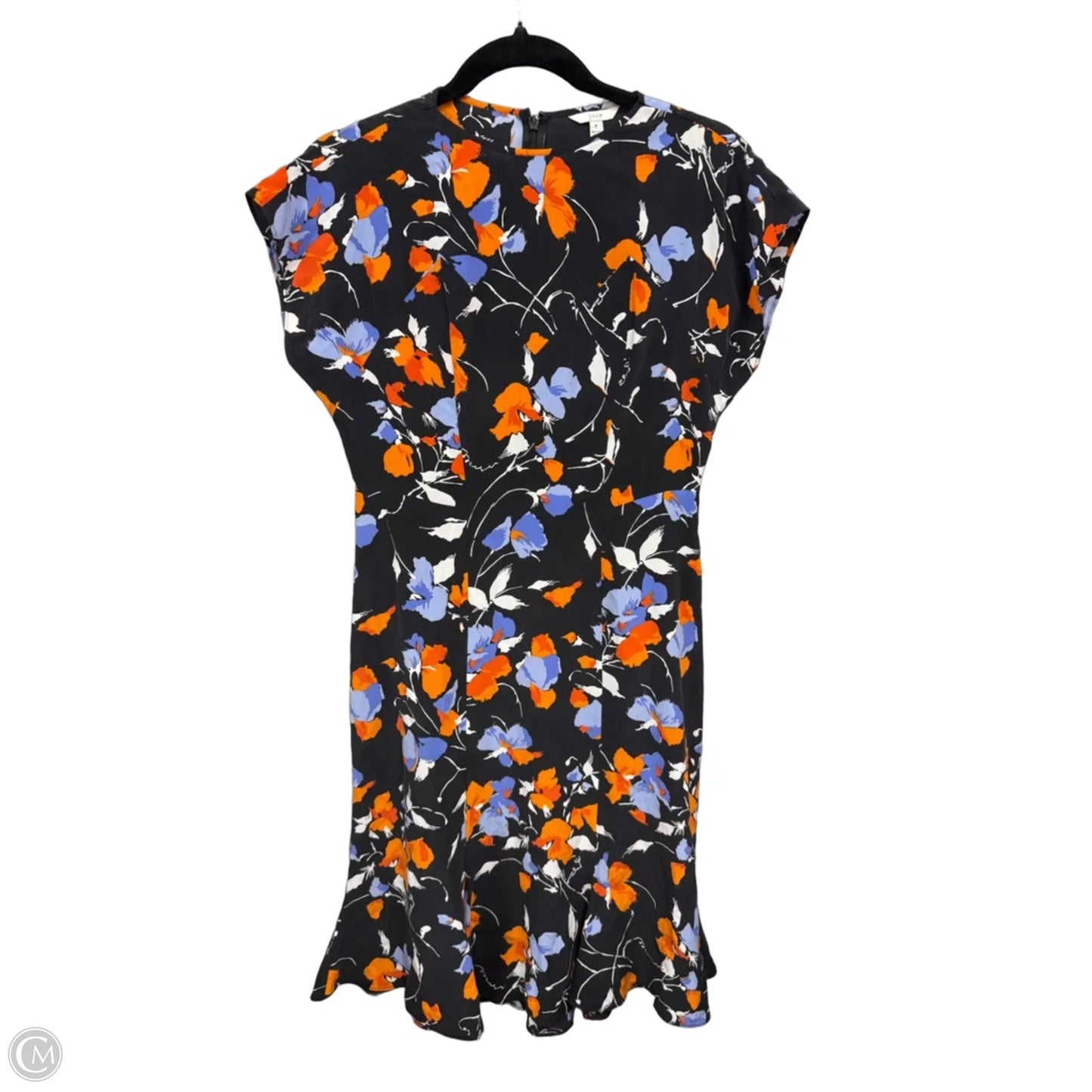 Dress Casual Midi By Joie In Black & Orange, Size: 4