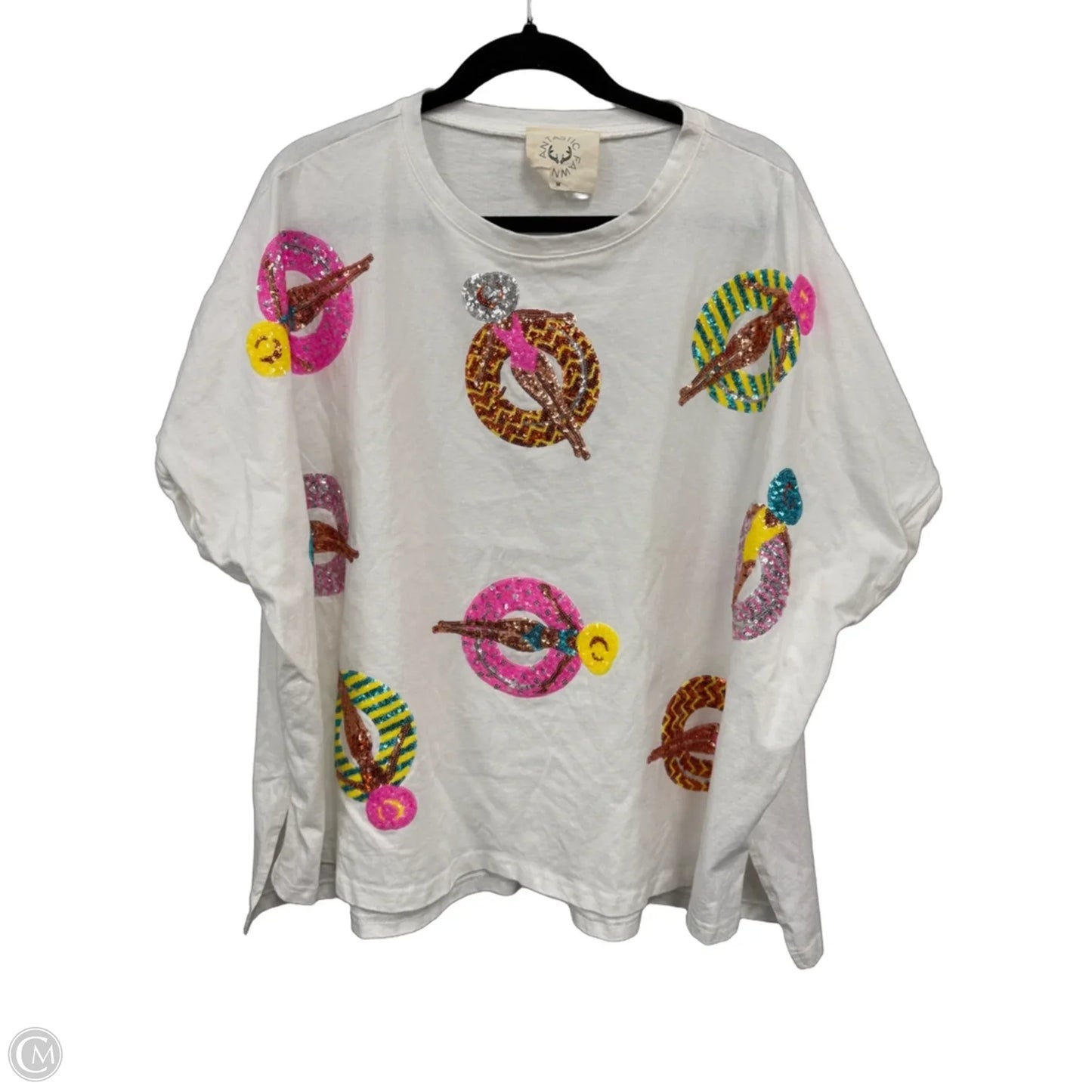 Top Short Sleeve By Fantastic Fawn In White, Size: M