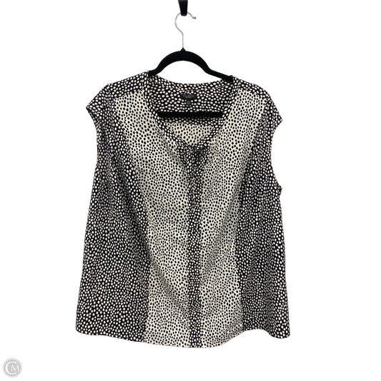 Top Sleeveless By Talbots In Black & Cream, Size: 2x