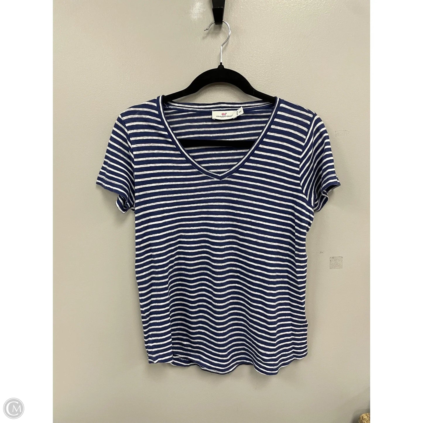Top Short Sleeve By Vineyard Vines In Blue & White, Size: Xxs