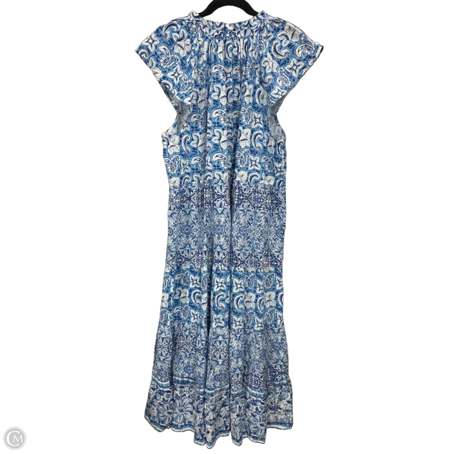Dress Casual Midi By Wonderly In Blue & White, Size: 2x