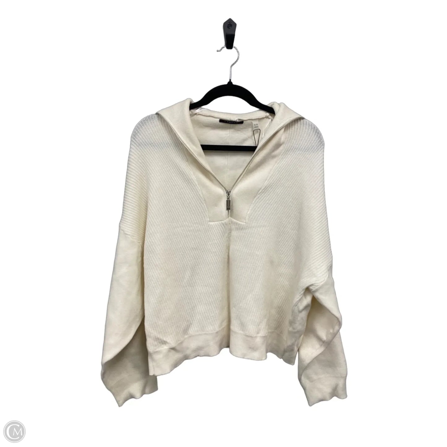 Sweatshirt Collar By Tahari In Cream, Size: Xl