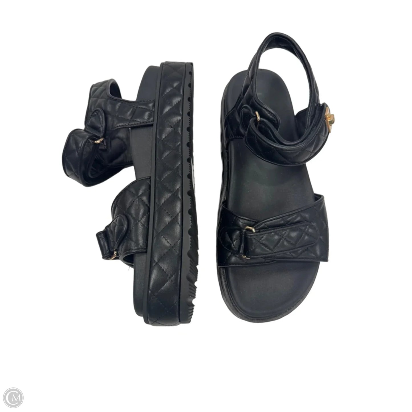 Sandals Flats By Khombu In Black, Size: 9