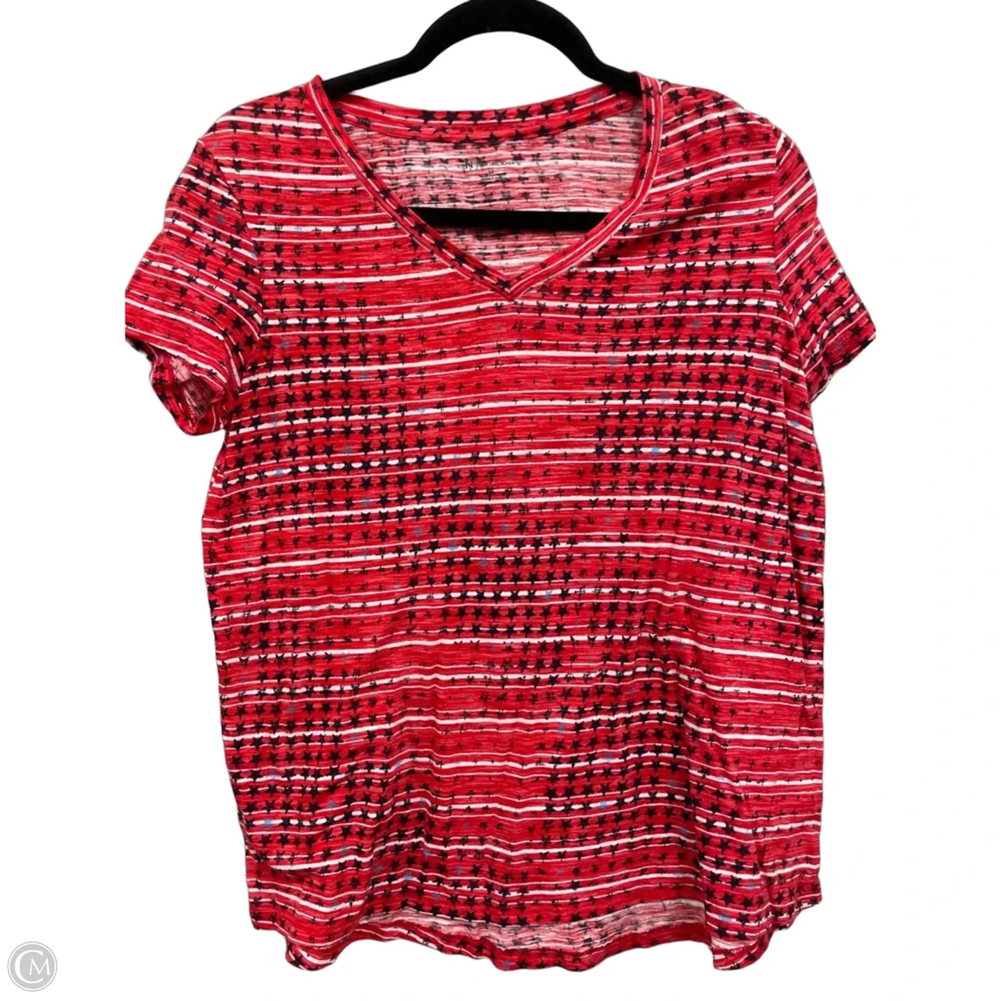 Top Short Sleeve Basic By New Directions In Black & Red, Size: M