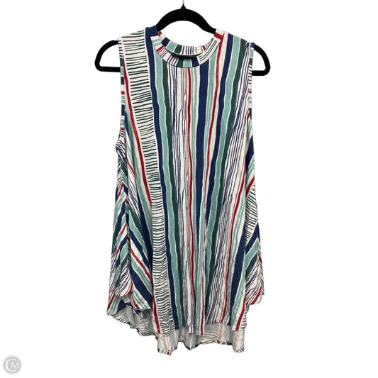 Top Sleeveless By Lane Bryant In Blue & Red, Size: 1x