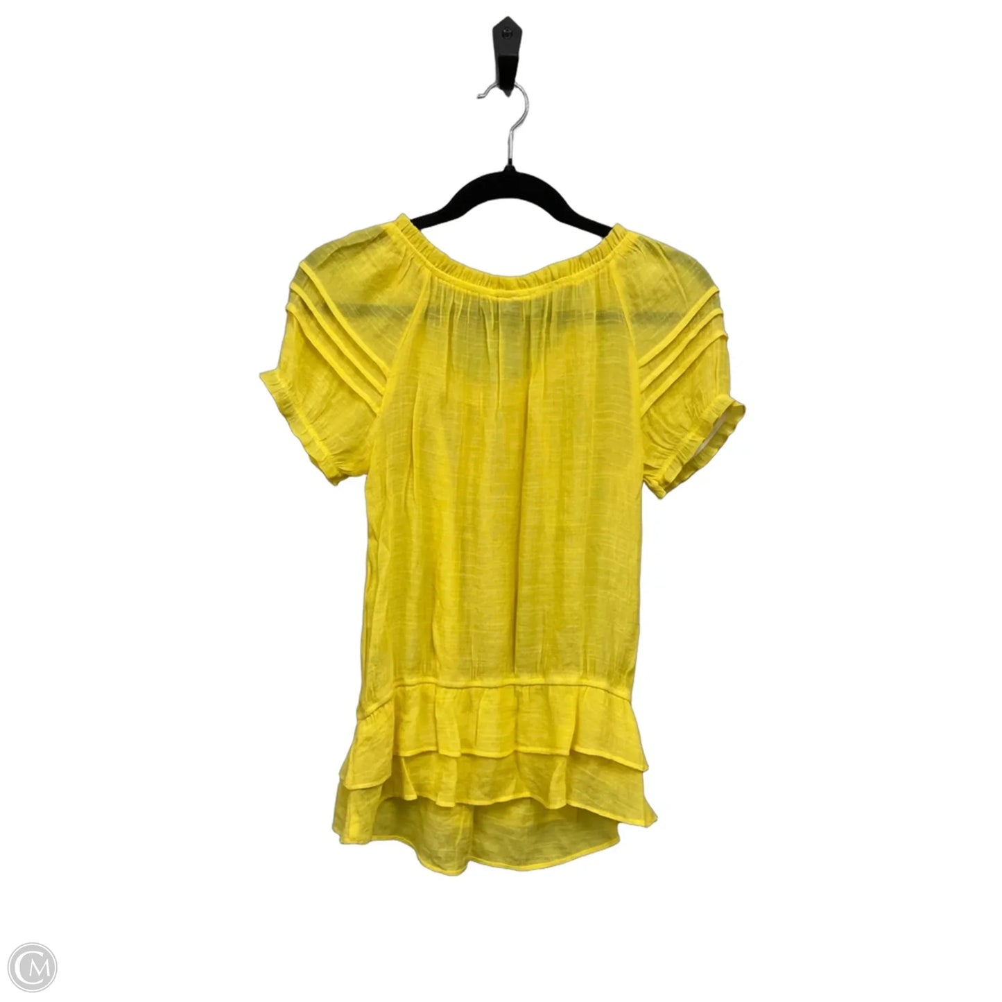 Top Short Sleeve By Iz Byer In Yellow, Size: S