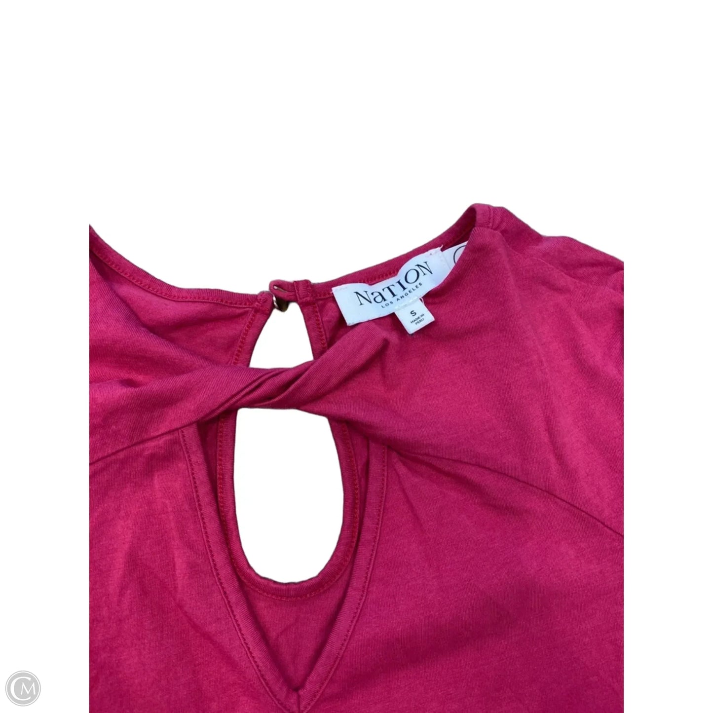 Top Short Sleeve By Nation In Pink, Size: S