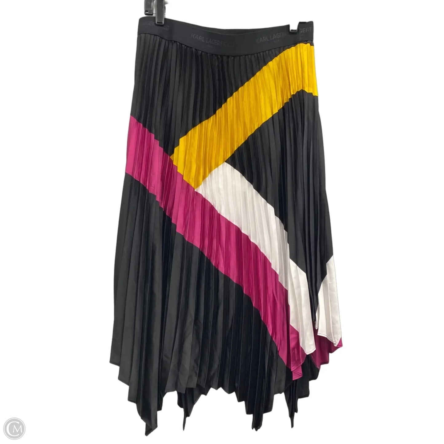 Skirt Designer By Karl Lagerfeld In Black & Gold, Size: M