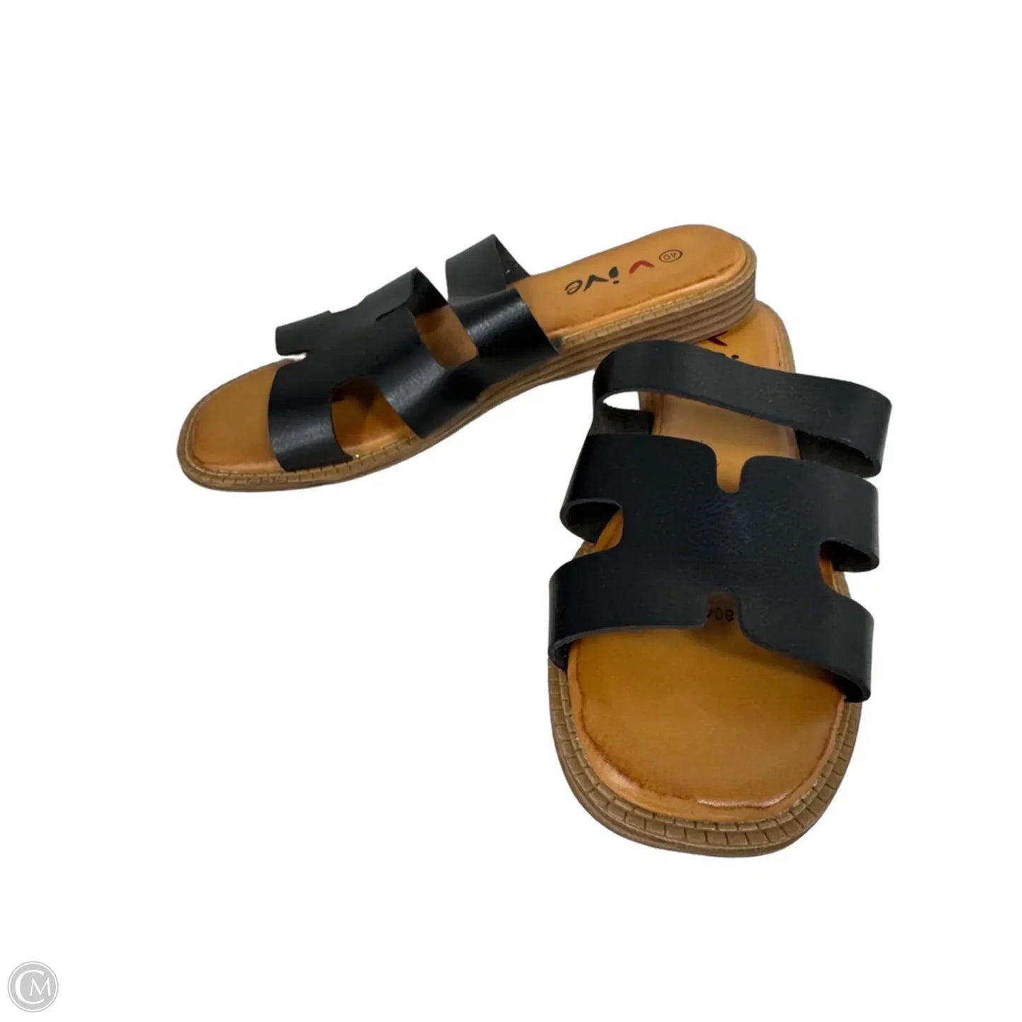 Sandals Flats By Clothes Mentor In Black, Size: 9.5