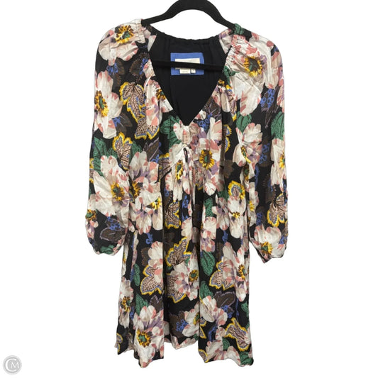 Dress Casual Short By Anthropologie In Black & Pink, Size: M