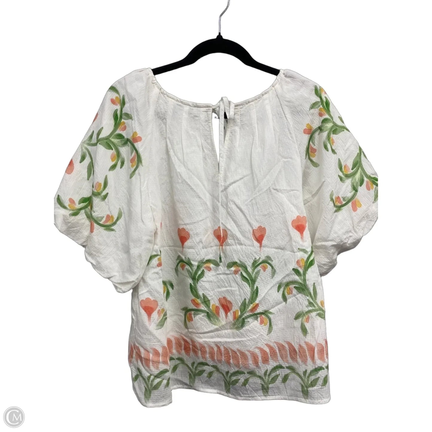 Top Short Sleeve By Clothes Mentor In Cream & Green, Size: S